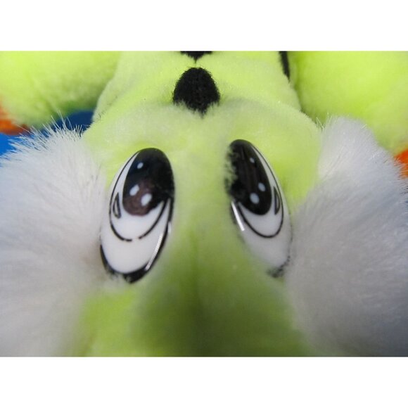 BJ Toys Neon Green Plush Dinosaur Toy With Black Spots  15" - Picture 2 of 10